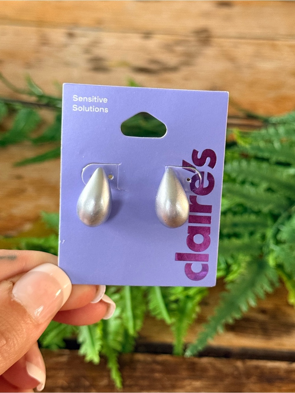 Claire's Silver Crystal Stud Earrings NWT